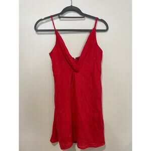 House Of Harlow X Revolve Sharon Sleeveless V-Neck Mini Dress Red Metallic XS